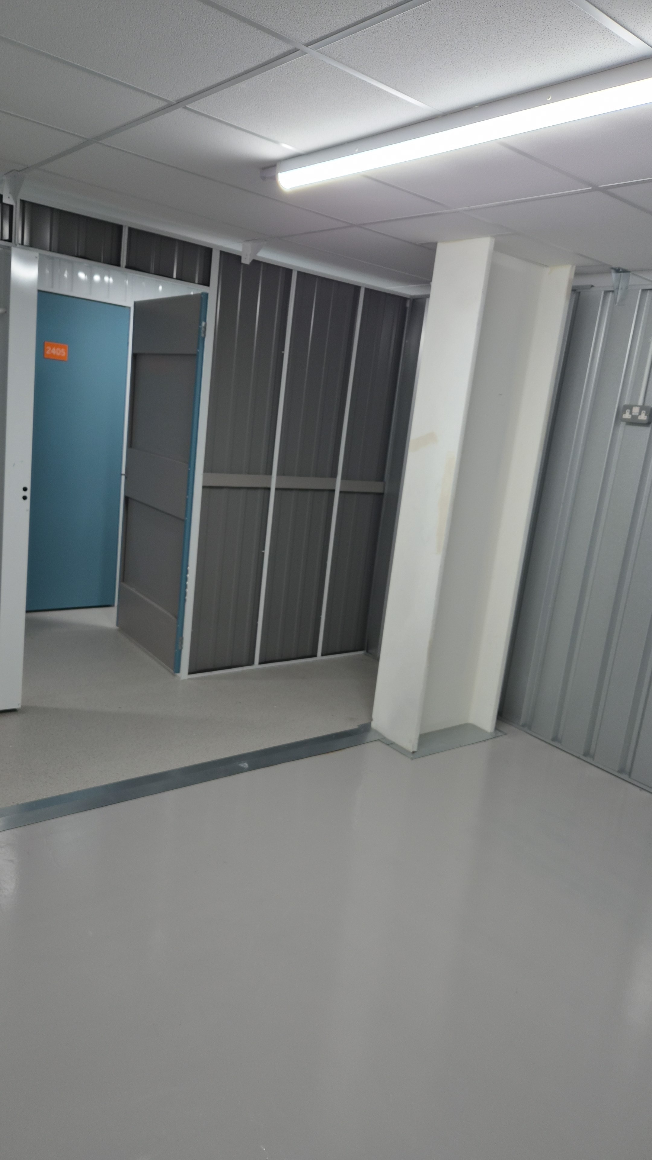 Office shelving and equipment being relocated